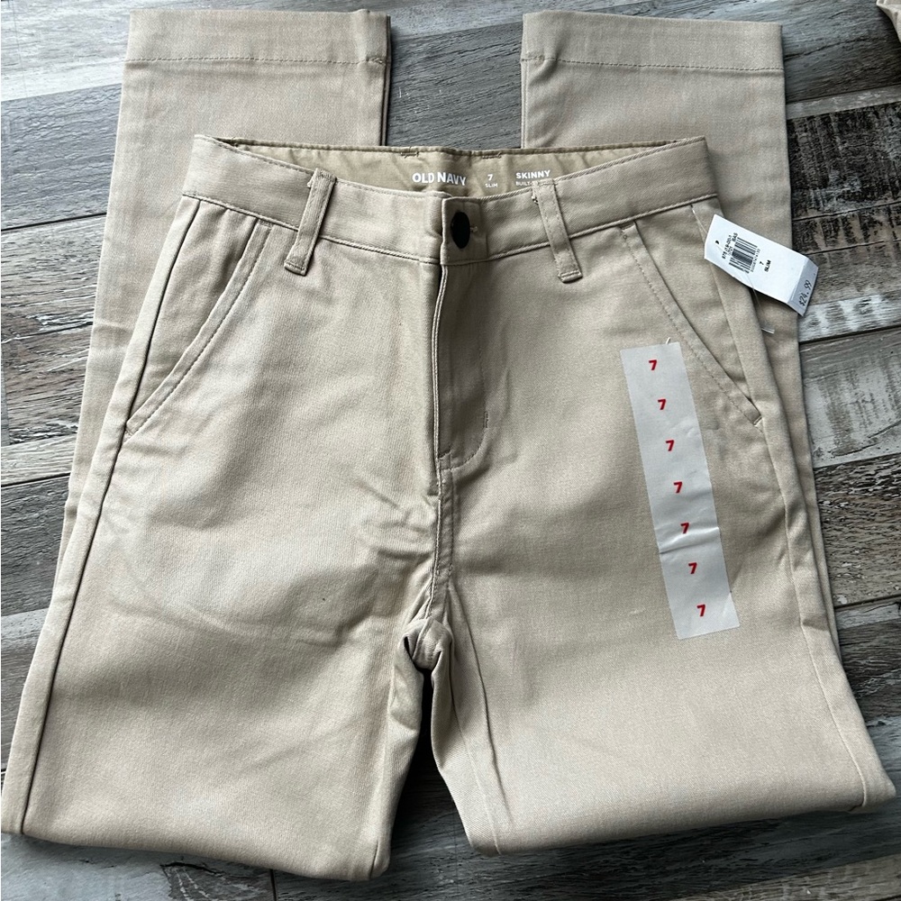 Old Navy Boys Skinny Chino Pants Khaki Size: 7 Slim New
